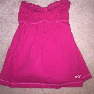 Hollister Hot Pink Strapless Top with Bow